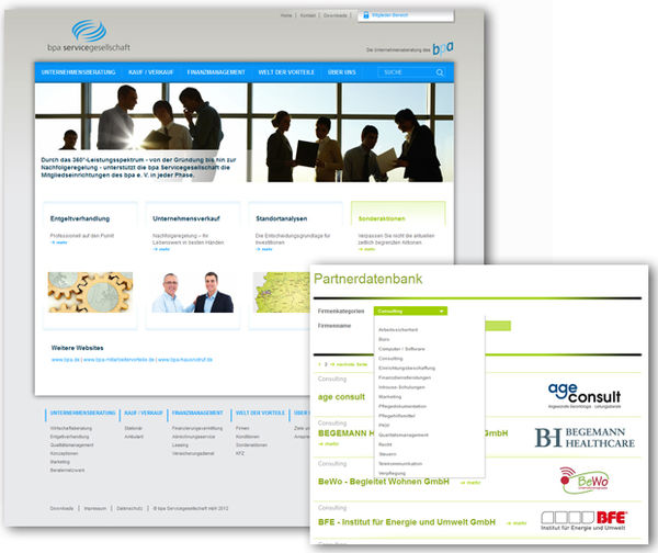 TYPO3-Website der bpa Servicegesellschaft mbH