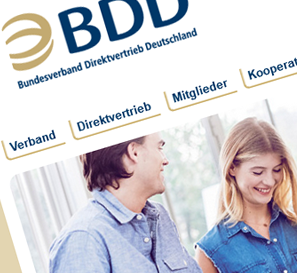 Modernes Webdesign: TYPO3-Website des Bundesverbands Direktvertrieb Deutschland e.V.