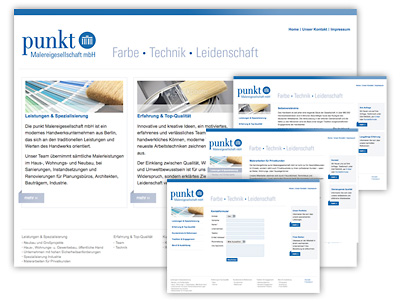 Webdesign Referenz punkt Malereigesellschaft mbH Berlin